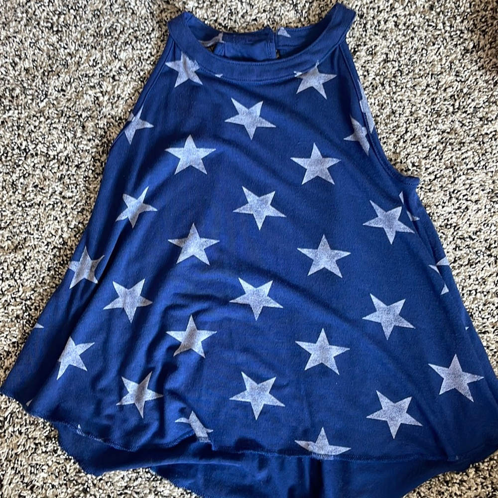 Girls stars flowy tank top